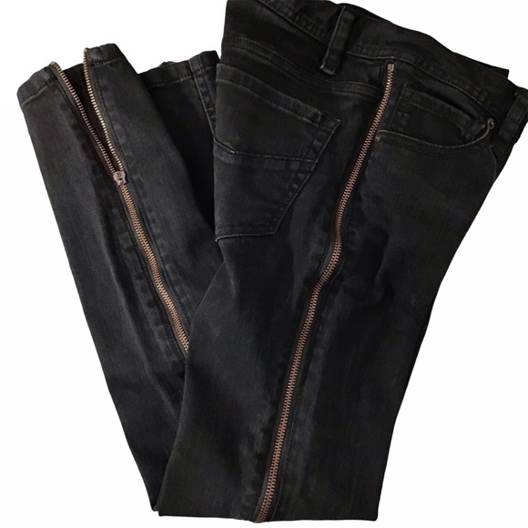 Free People Black Levon Full Bilateral Side Zipper Skinny - Leg 25 - Picture 2 of 16